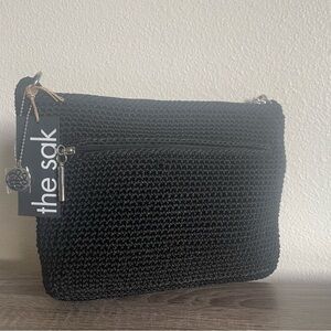 The Sak Black Crochet Shoulder Bag